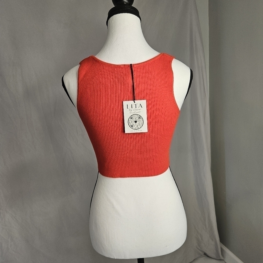 NWT LITA BY CIARA CROP TOP ORANGE SIZE MEDIUM - Picture 6 of 10